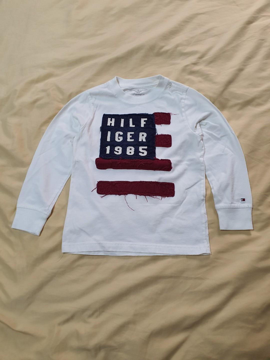 Tommy Hilfiger White Long Sleeve T-shirt, Size: 4-5, Kid's Clothes ...