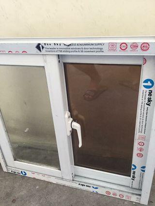 Shower enclosure sliding windows tempered glass