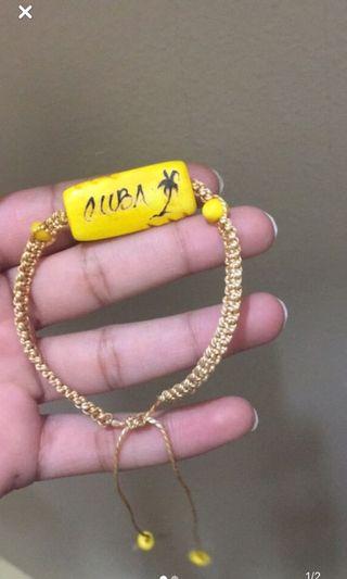 Cuba yellow adjustable bracelet