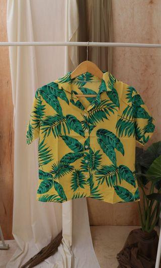 Yellow Palm Tropical Top