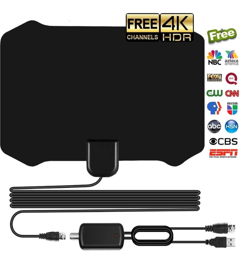 Amplified HD Digital TV Antenna with 120 Miles Long Range, Support 4K 1080P  & All Older TV's for Indoor with Powerful HDTV Amplifier, Electronics,  Others on Carousell