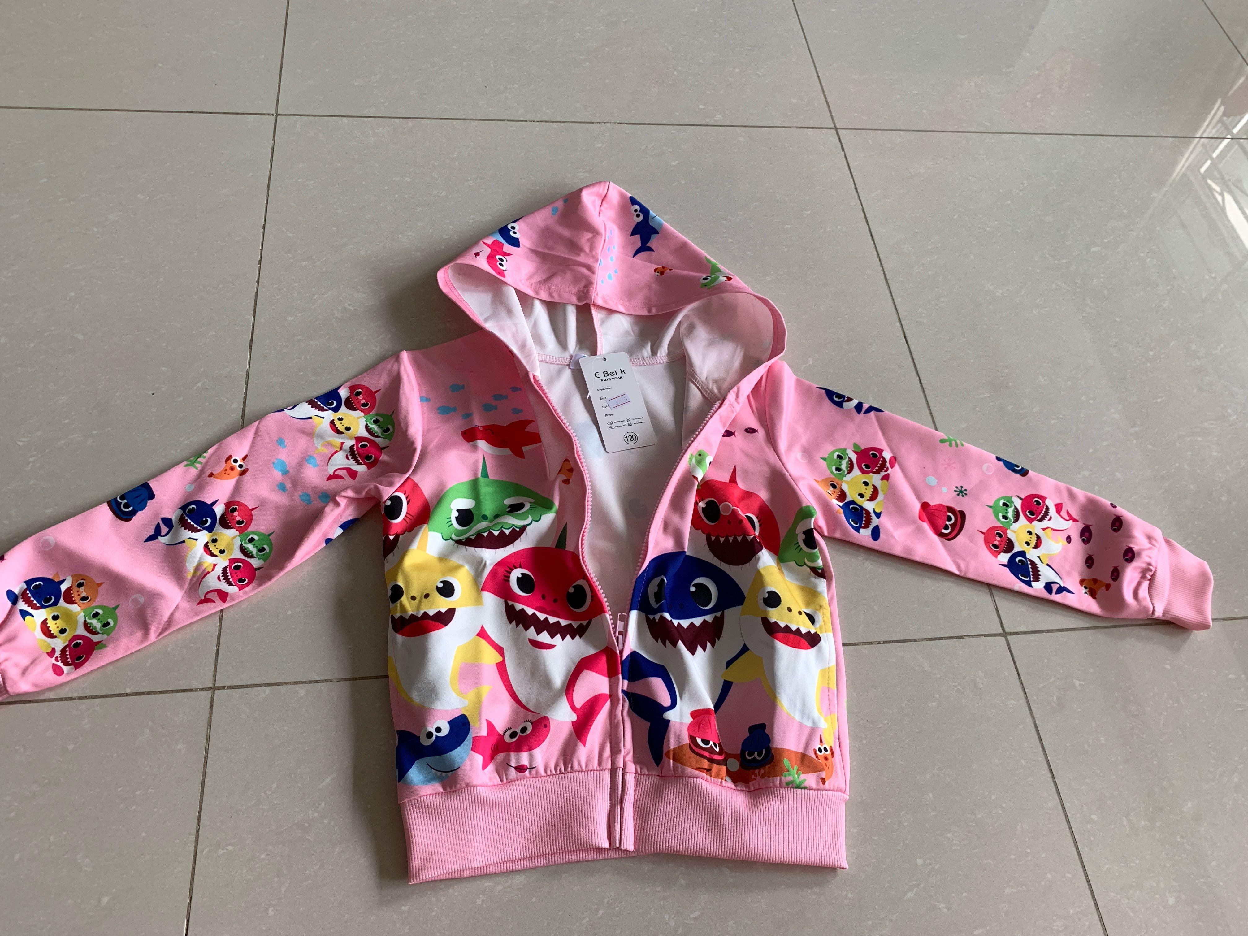 Baby shark pink jacket hoodie toddler girls Babies Kids Babies Kids Fashion on Carousell
