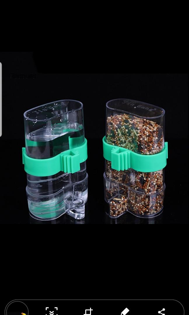 Bird Water And Food Feeder Automatic Drinking Cup Dispenser Parrot