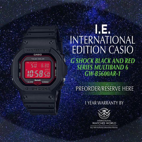 CASIO INTERNATIONAL EDITION G SHOCK BLACK AND RED SERIES CLASSIC