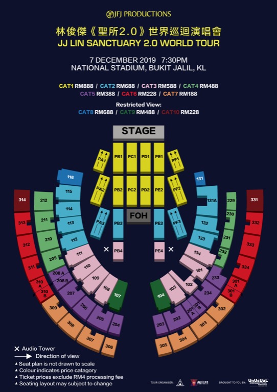 [CAT 7] JJ Lin 林俊杰 林俊傑 Bukit Jalil Concert, Tickets & Vouchers, Local ...