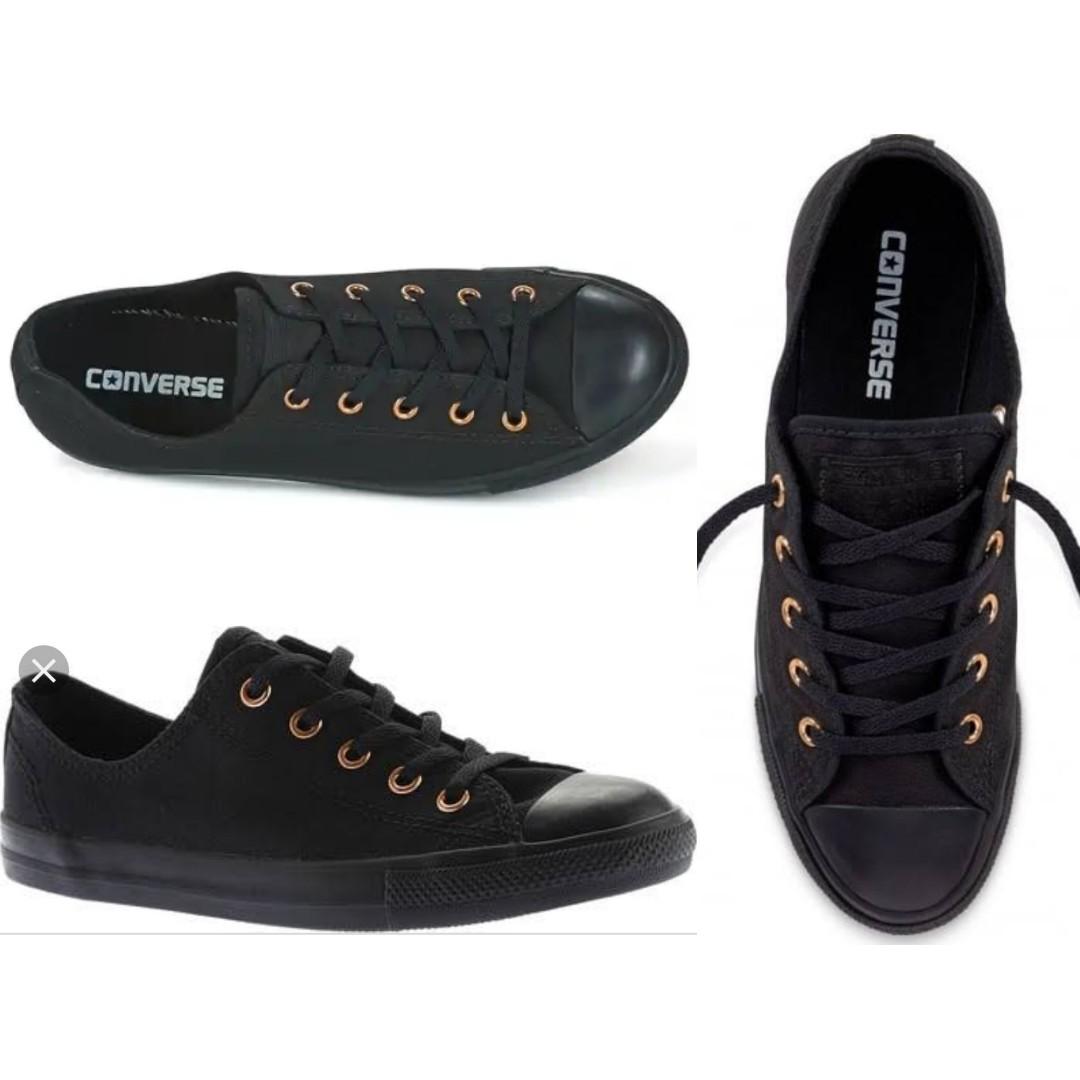 black leather converse 6.5