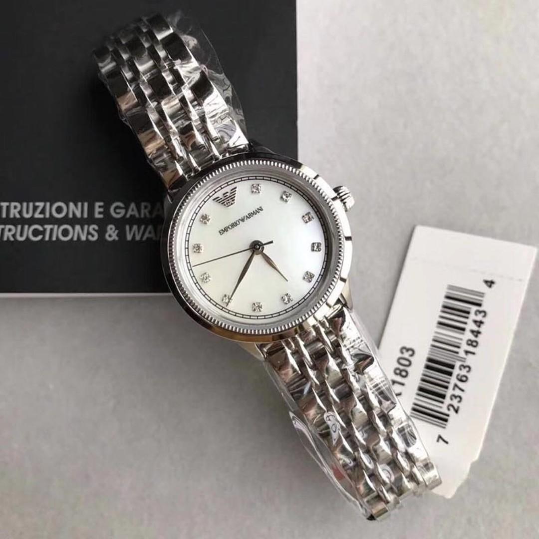 emporio armani classic mother of pearl dial ladies watch