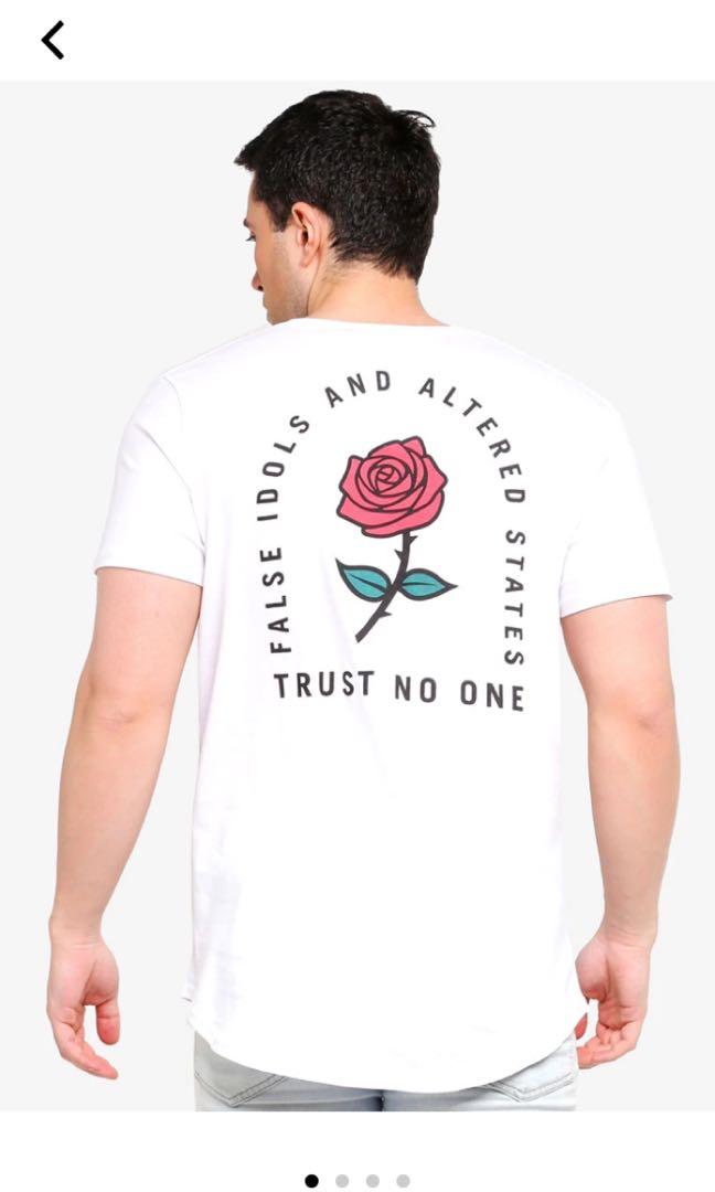 Factorie Curved Graphic Tee White Rose Men S Fashion Clothes