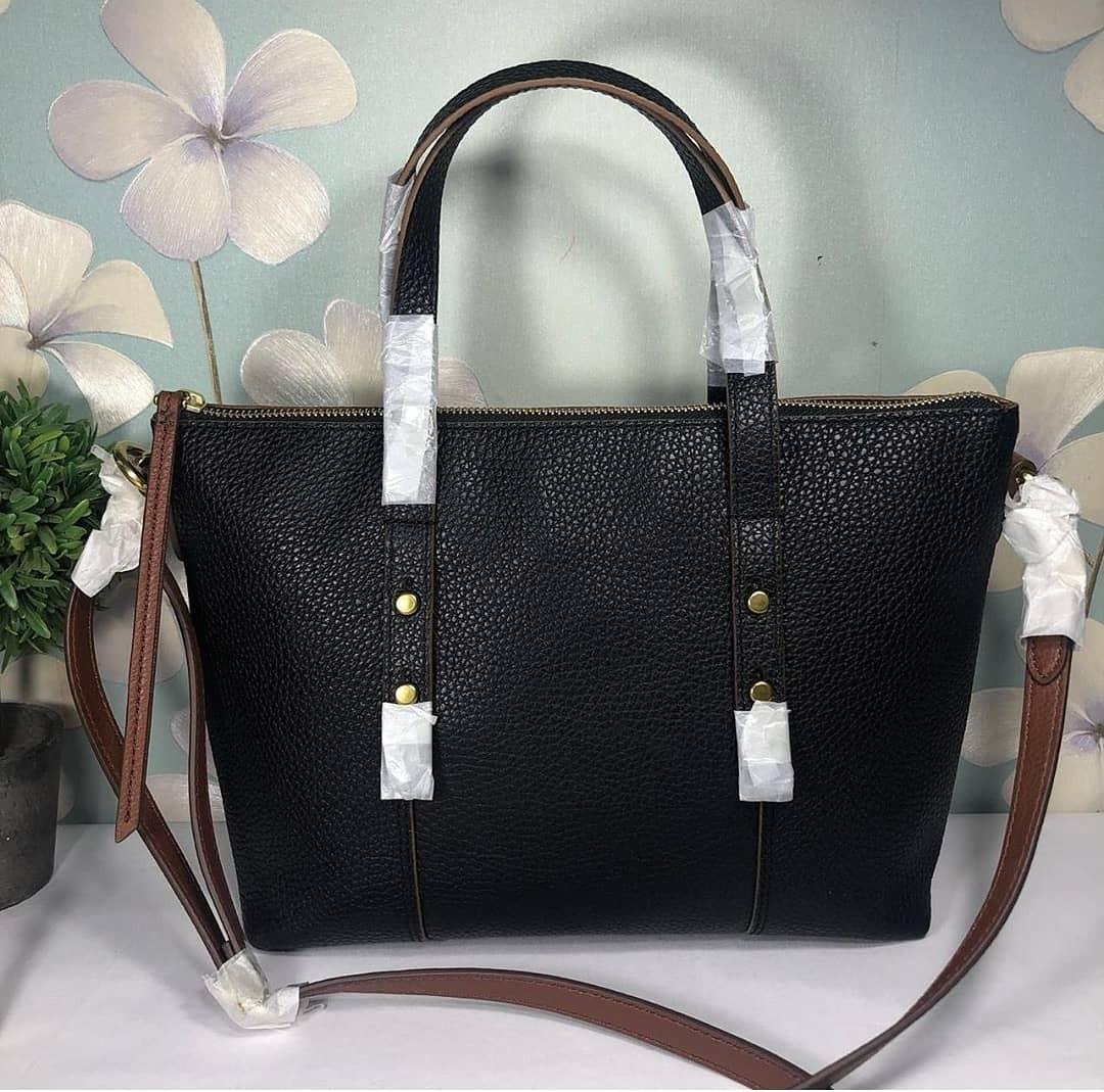 Fossil jenna satchel discount black