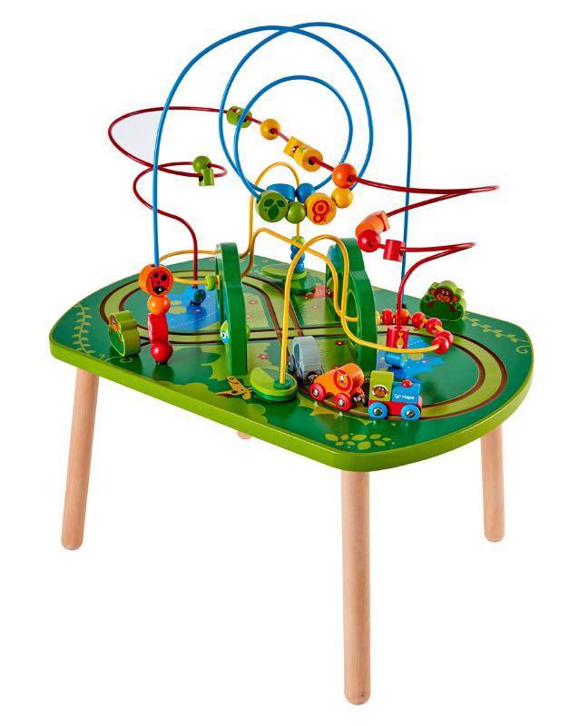 hape jungle play & train activity table