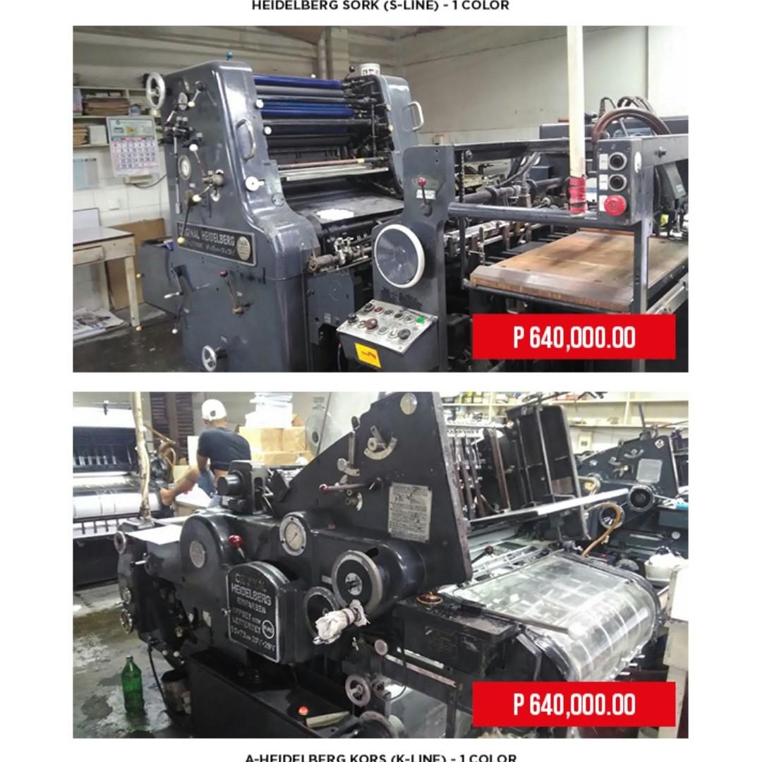 heidelberg used printing machines