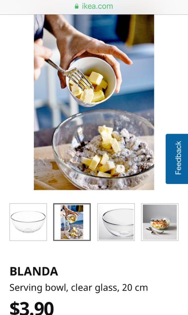 BLANDA Serving bowl, clear glass, 8 - IKEA