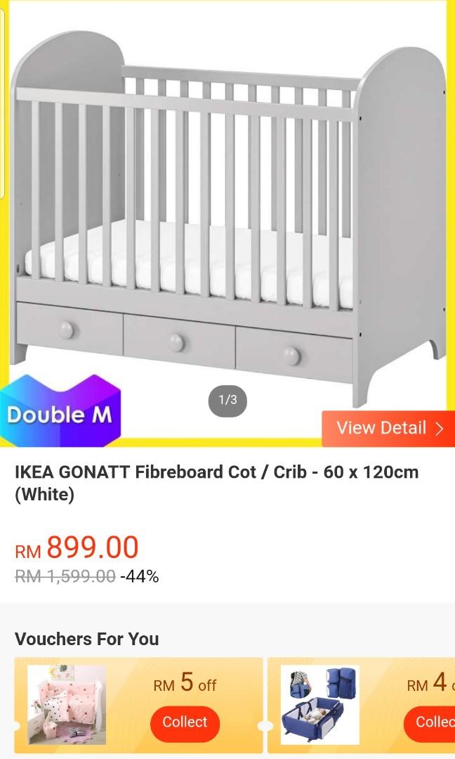 Ikea gonatt baby crib with drawers, Babies & Kids, Baby Nursery & Kids Furniture, Cots & Cribs
