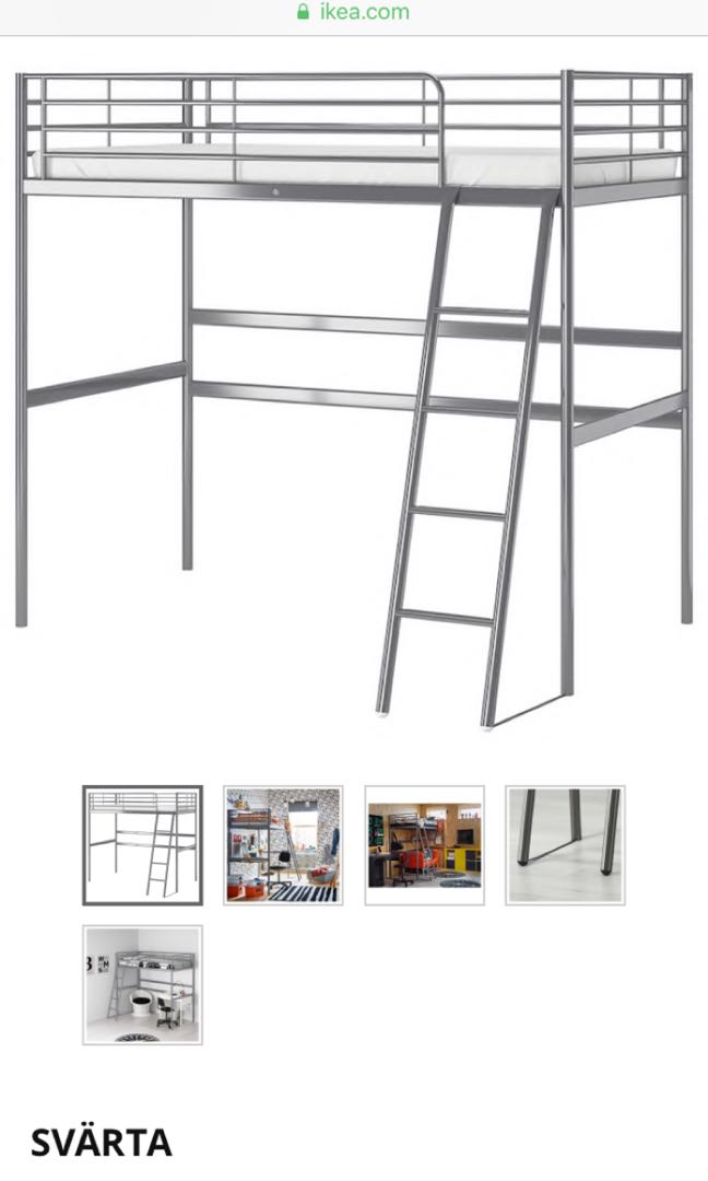 Ikea Svarta Loft Bed White Colour Furniture Home Living Furniture Bed Frames Mattresses On Carousell