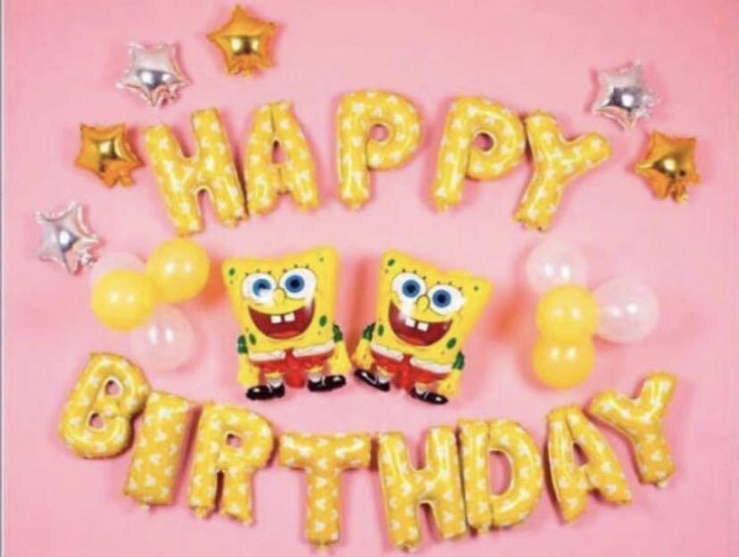 In Stock Happy Birthday Party Decoration Spongebob Squarepants