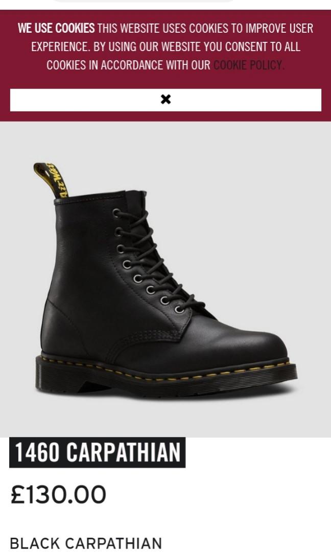 Jual cepat dr martens docmart 1460 black carpathian Fesyen Pria Sepatu Sepatu Boot di Carousell