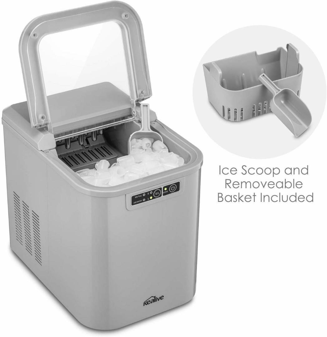 Kealive Ice Maker Machine, Ice Cube Maker, Countertop Ice Maker, TV