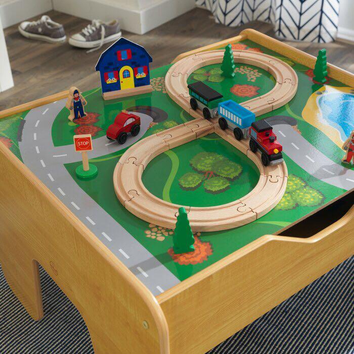 KidKraft Activity 2 in 1 Kids Square Lego Train Table Babies