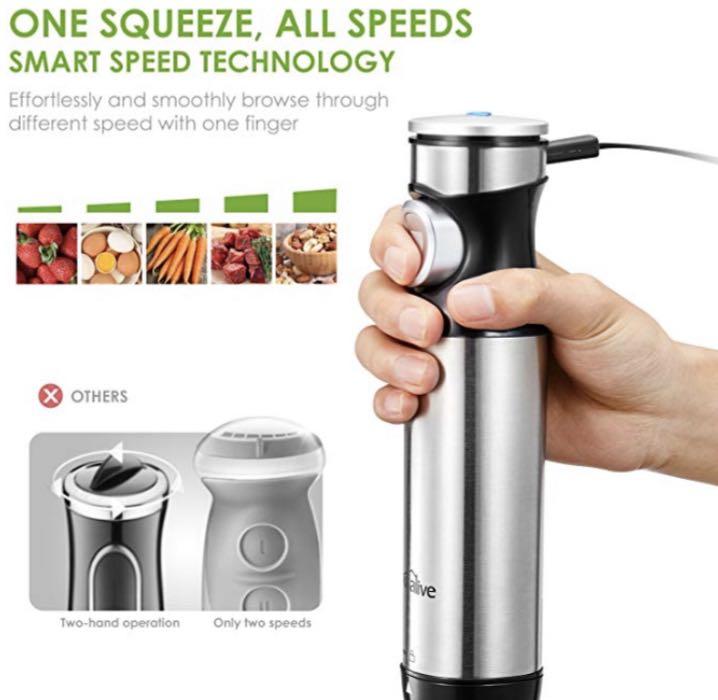 Kealive 12 Speed Hand Immersion Blender with Travel Cup