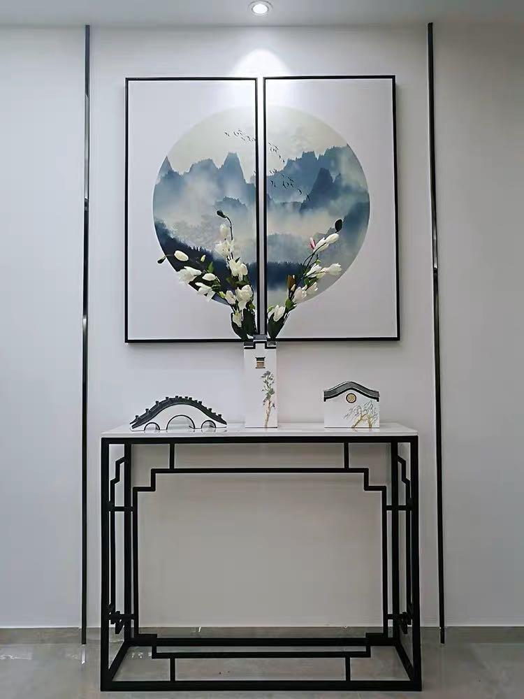 Marble Console Table (Category: Tables & Sets) located in Singapore. Submitted by maise.homes (Listing ID 251104813, Image 2). Description: Marble Console Table with an oriental touch 80*30*75cm $299 100*30*80cm $339 120*30*80cm $379 150*30*80cm $429 Choice of gold or black frame 2 types of designs to choose from Tags: Console Table, entryway table, display table .