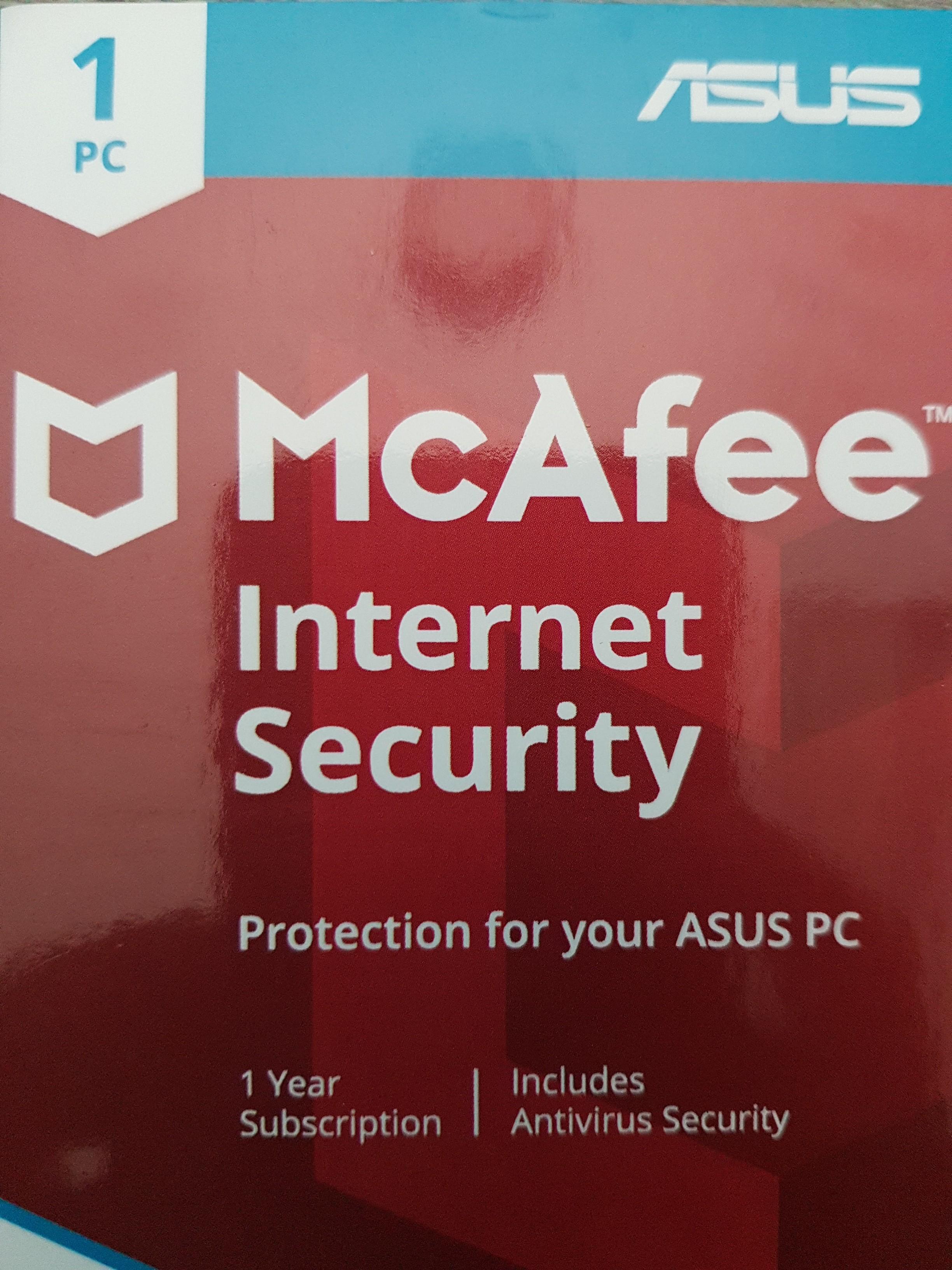 Mcafee 1 Year For 1 Pc Internet Security For Asus Electronics Others On Carousell