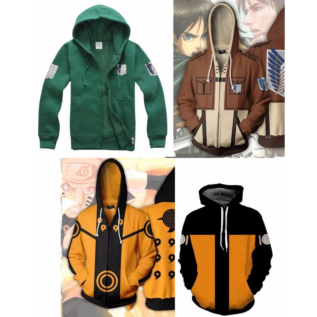 Naruto Shippuden Attack On Titan Jacket Sweater Hood Hoodie Men S Fashion Clothes Tops On Carousell