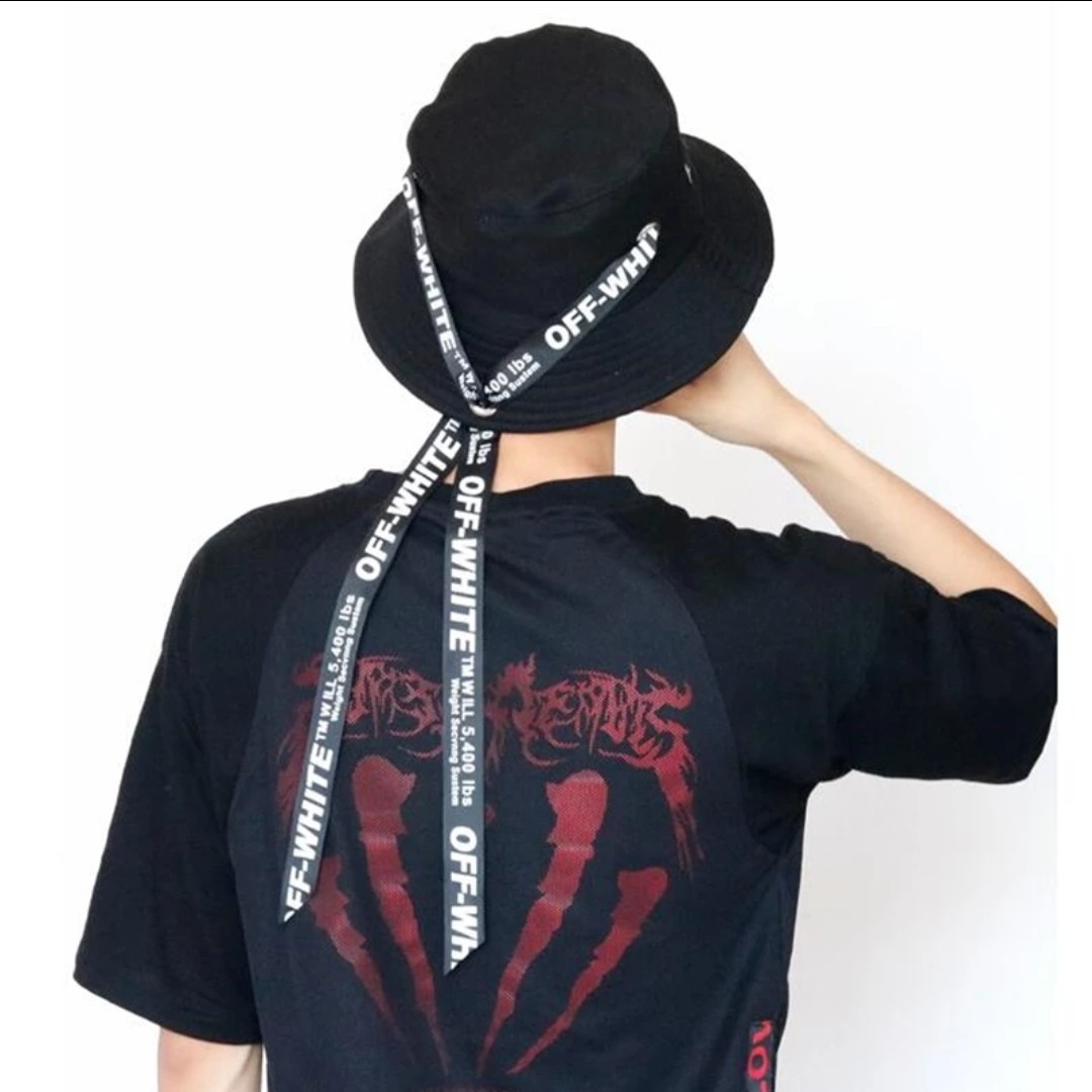 off white bucket hat