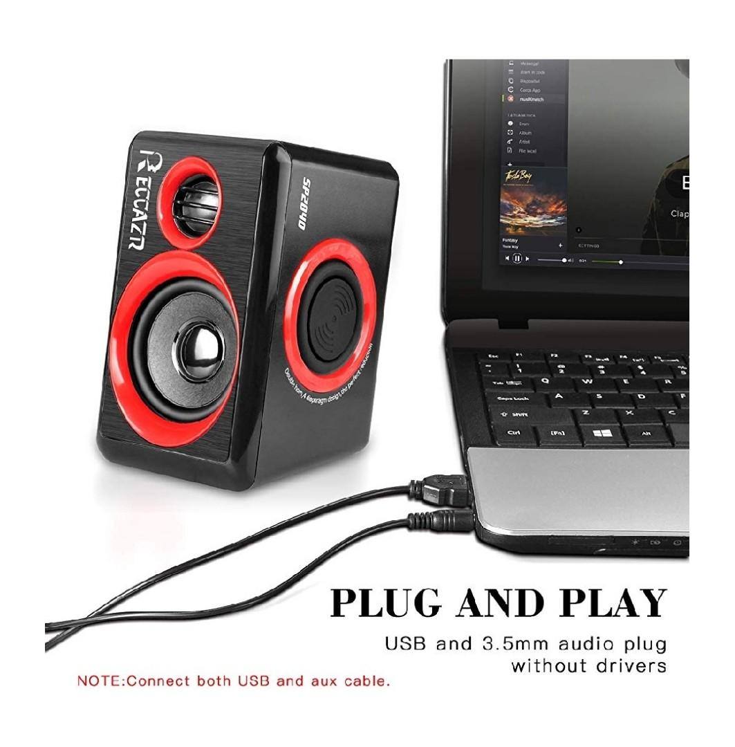 Reccazr SP2040 USB Powered Multimedia Desktop Speaker with Stereo