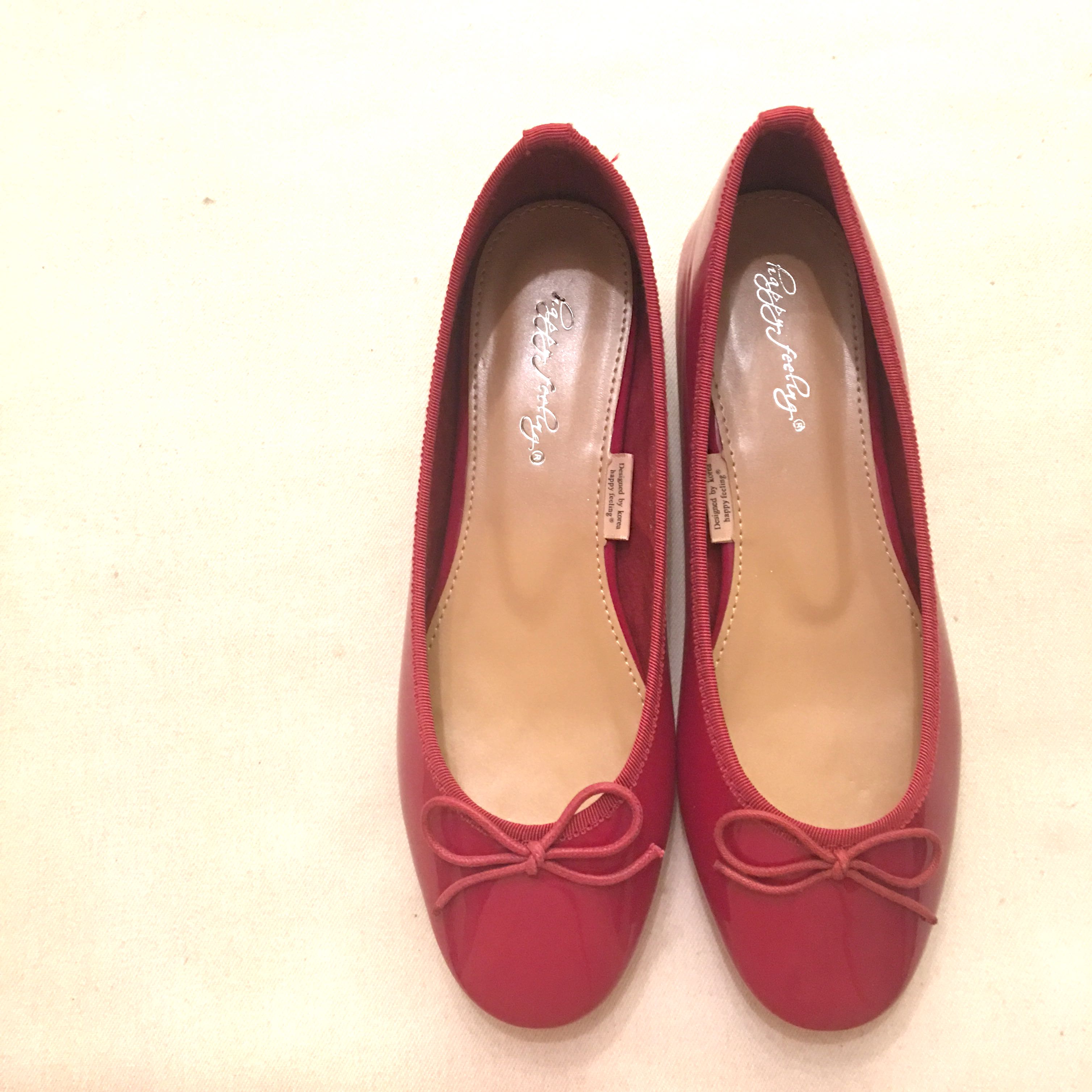 Red patent hotsell ballet pumps