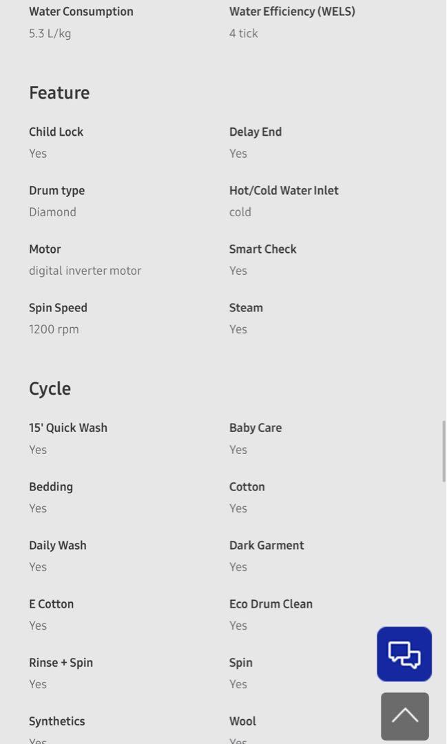 Samsung Washing machine 4 months old with warranty, TV & Home