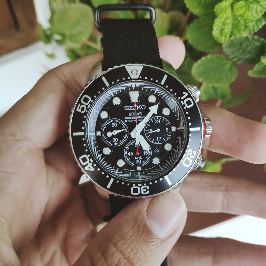 SEIKO PROSPEX SOLAR CHRONOGRAPH DIVER WATCH JAM TANGAN SECOND