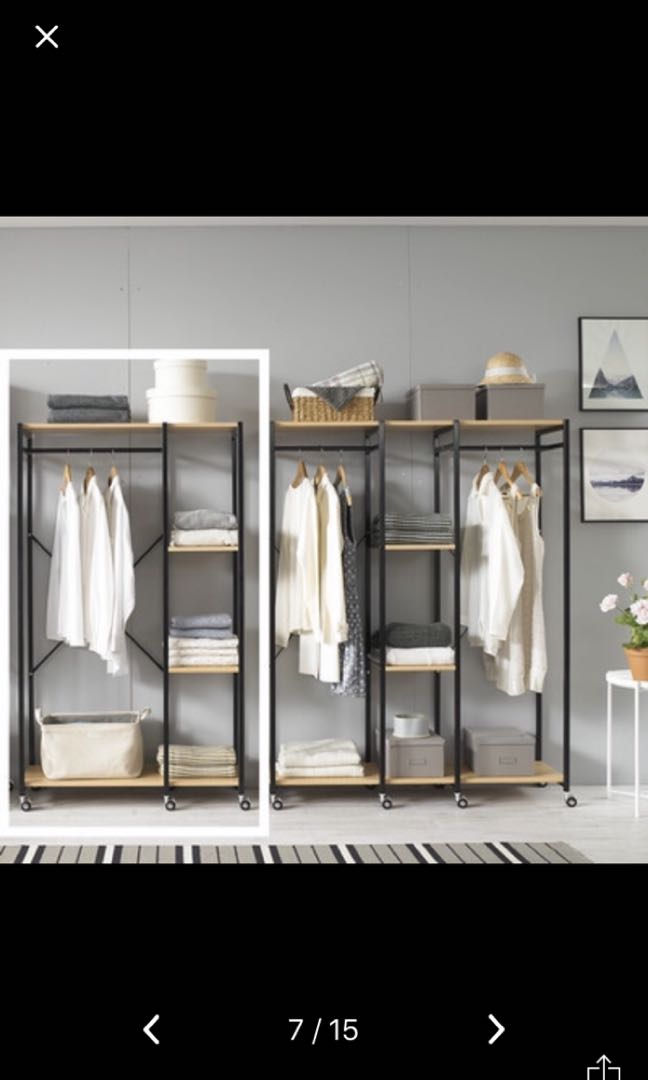 Simple And Classic Open Clothes Closet Wardrobe Shelf Furniture