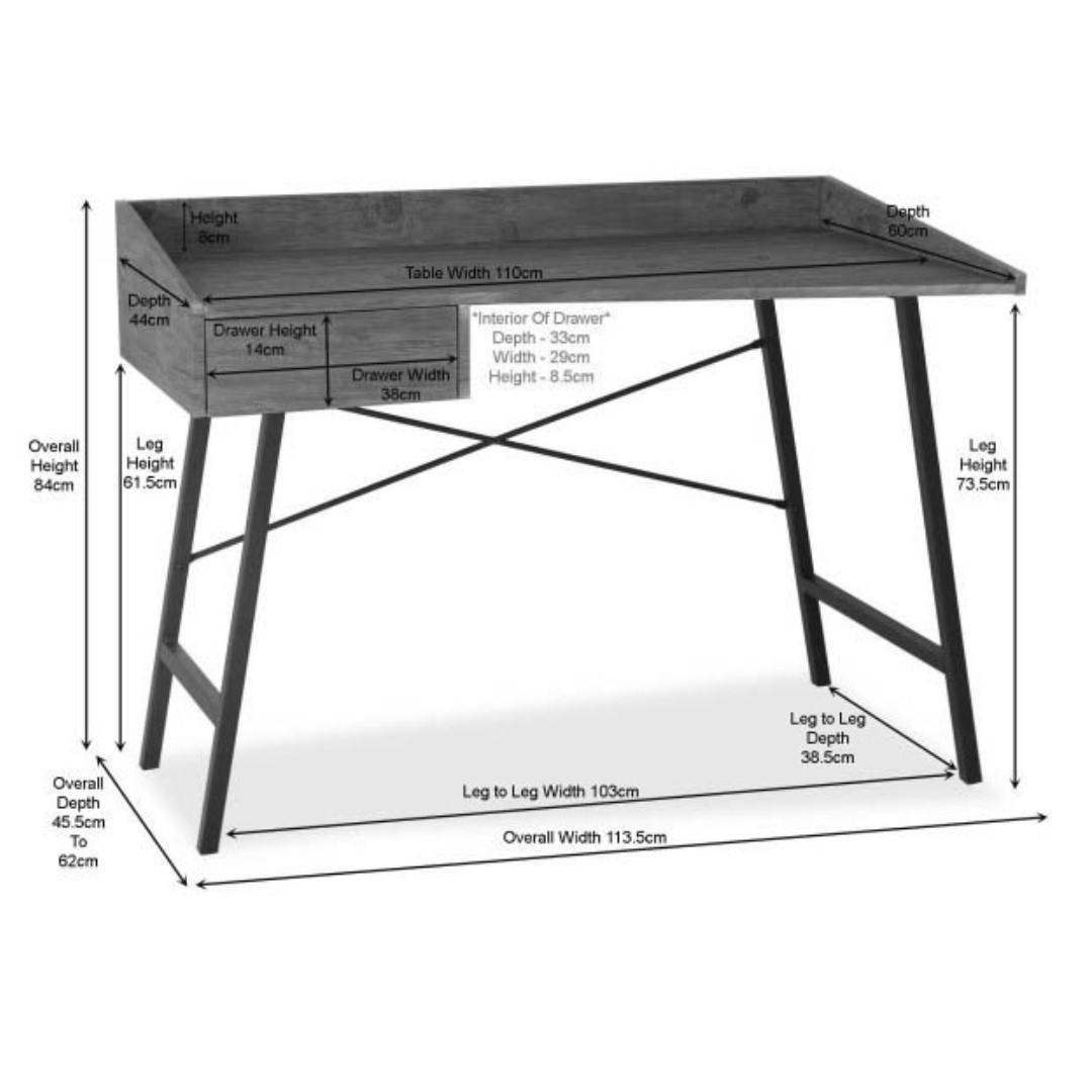 Study/ Computer table desk (Category: Tables & Sets) located in Singapore. Submitted by hierockrls (Listing ID 251767993, Image 2). Description: Study Table/Desk Product Description Material: - Particle Board with Stamped PVC Finish - Brown Powder Coated Steel Tube Frame/Legs Diamension - Height : 84cm - Depth : 61.5cm - Width : 113cm Pm me for more info Condition: 9/10 Pm for more info able to nego Self Collect .