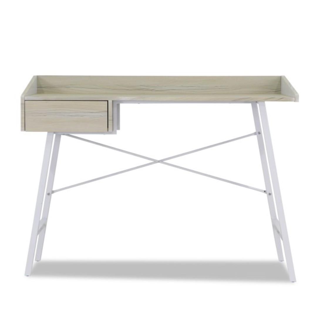 Study/ Computer table desk (Category: Tables & Sets) located in Singapore. Submitted by hierockrls (Listing ID 251767993, Image 1). Description: Study Table/Desk Product Description Material: - Particle Board with Stamped PVC Finish - Brown Powder Coated Steel Tube Frame/Legs Diamension - Height : 84cm - Depth : 61.5cm - Width : 113cm Pm me for more info Condition: 9/10 Pm for more info able to nego Self Collect .