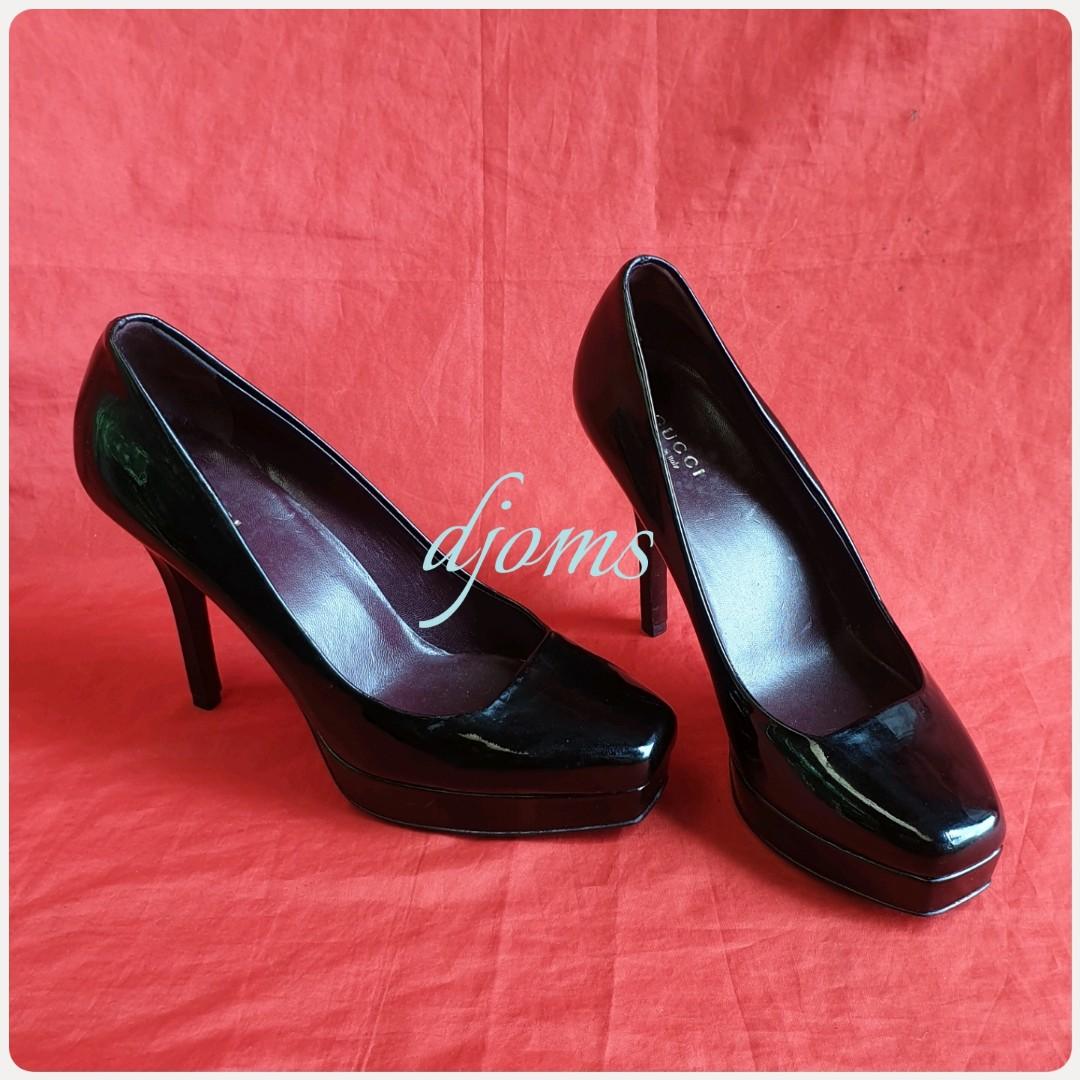 gucci black platform heels