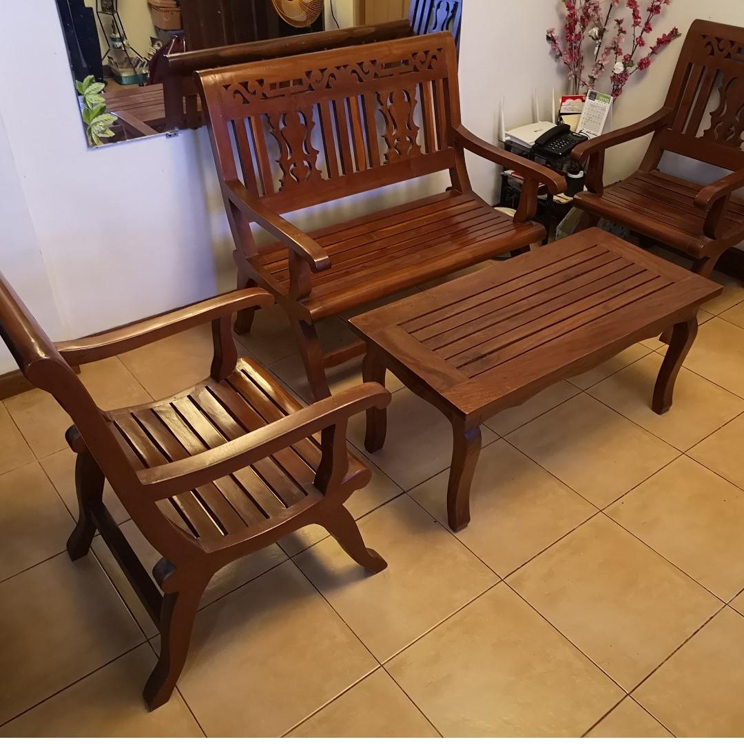 Kamagong Wood Sala Set w Center Table Furniture Home Living