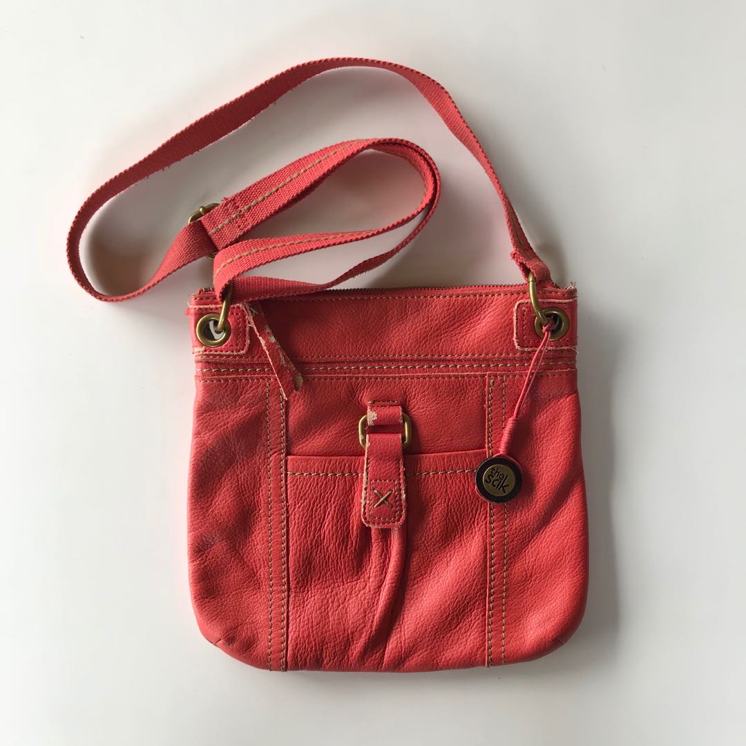 the Sak Leather Shoulder Bag | Beige shoulder bags, Grey leather handbags,  Adidas duffle bag