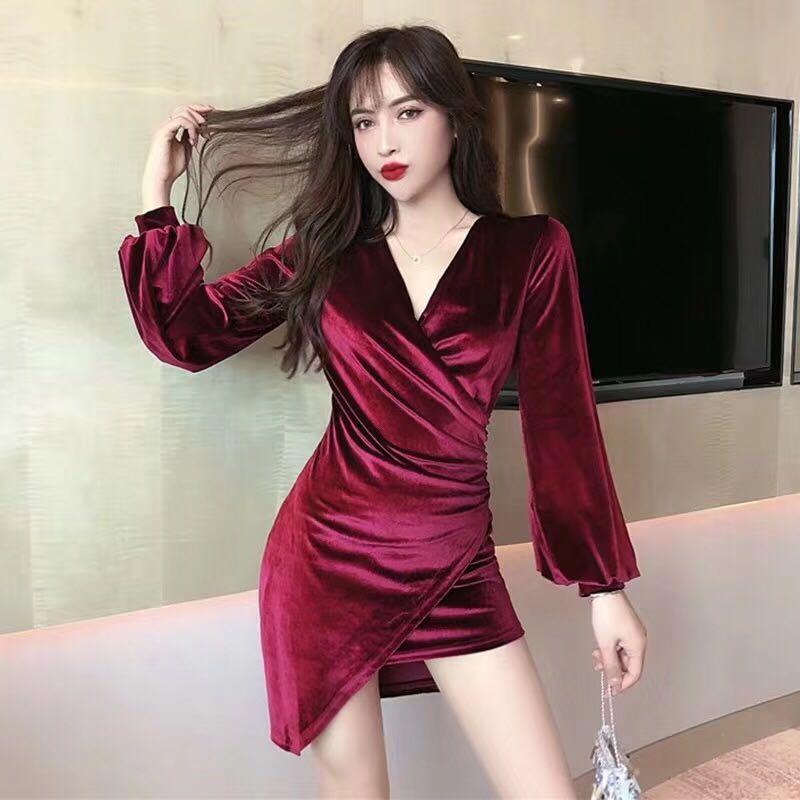 velvet red dress