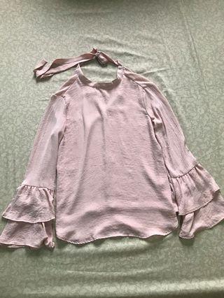 Bershka Pale Pink/Nude Pink Long-sleeves