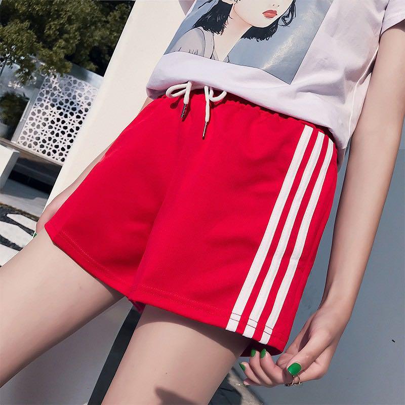 Red top sports shorts