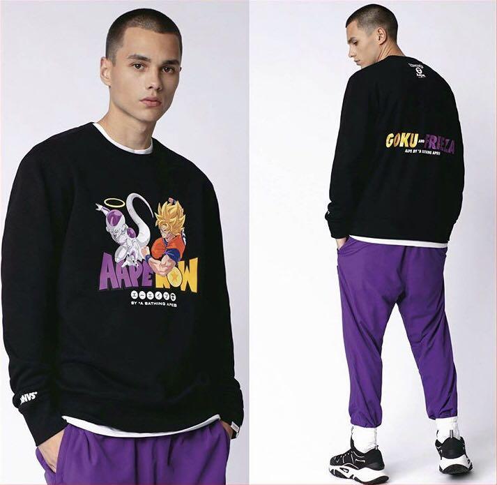 Aape X Dragonball Super Goku And Frieza Sweatshirt Men S Fashion