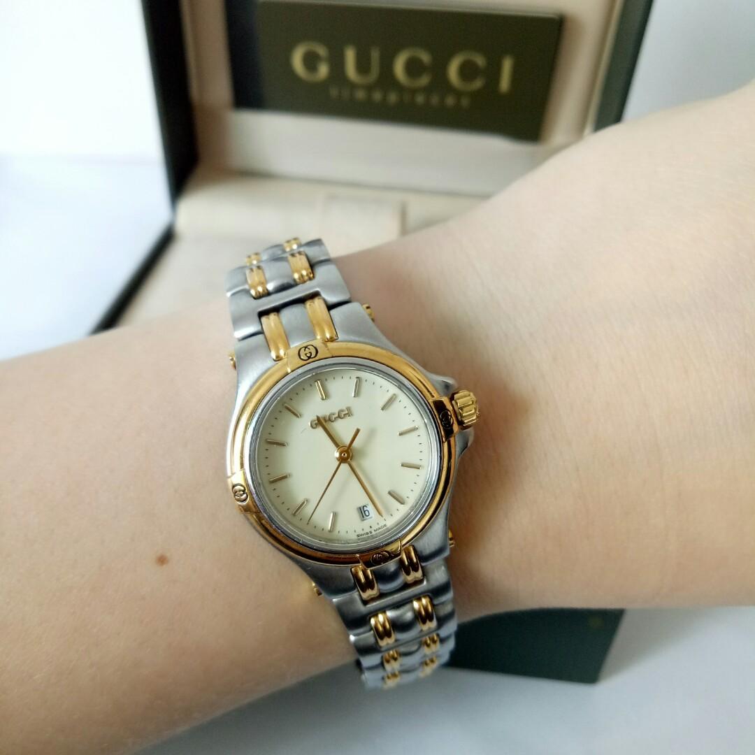 Auth Gucci 9040l Two tone Watch Luxury Watches on Carousell