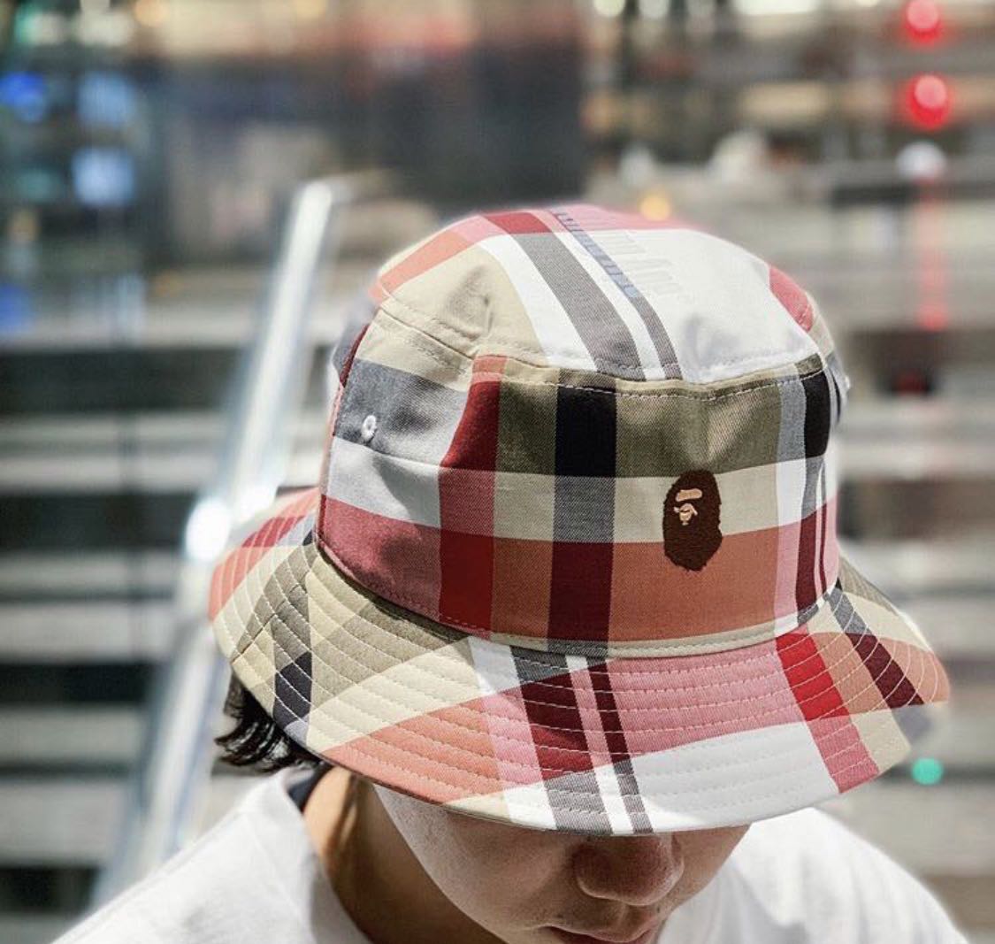 bucket hat on head
