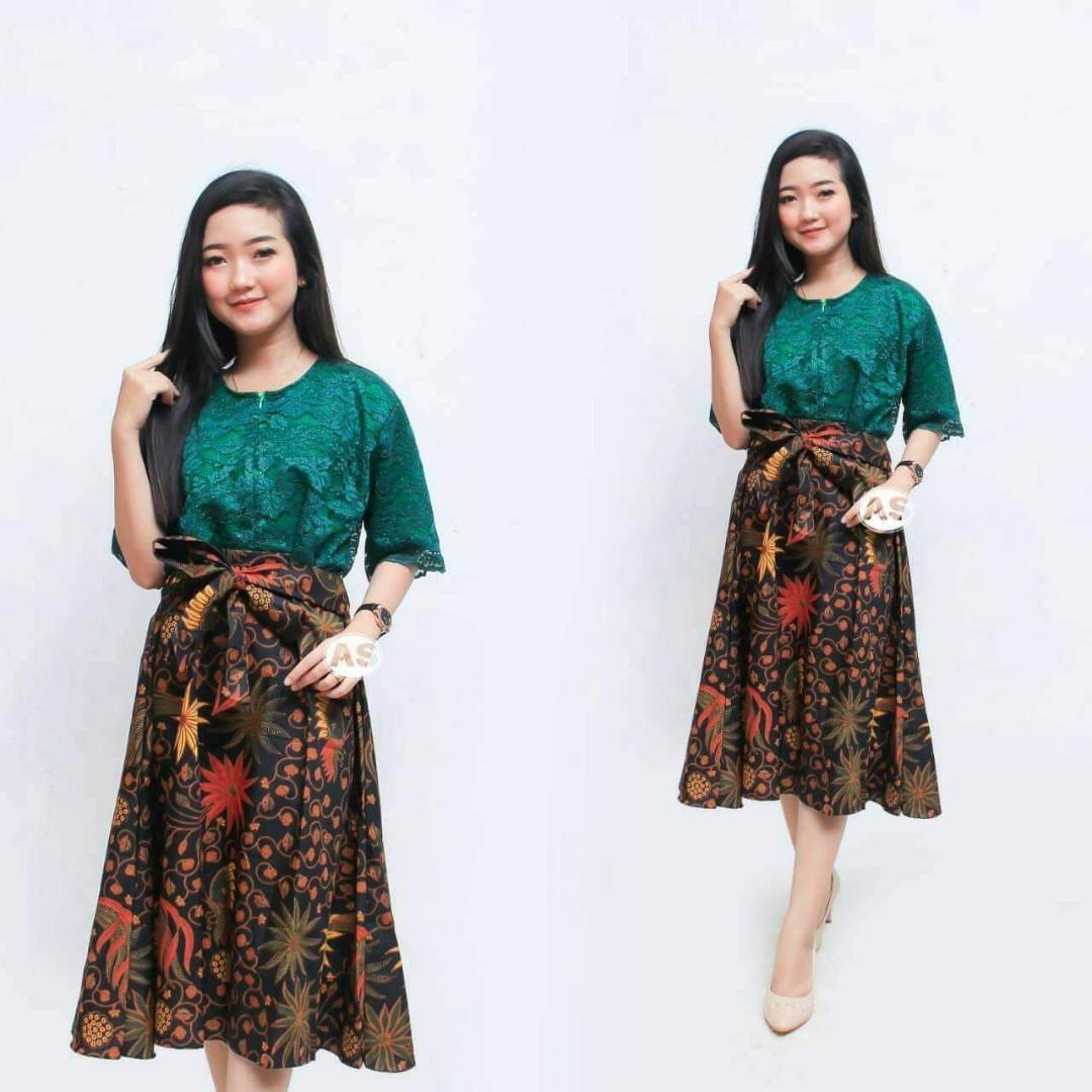 Dress brokat batik cantik murah