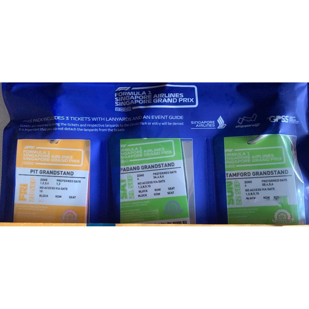 F1 2019 Tickets Stamford Combi Singapore Formula 1 Race, Tickets & Vouchers, Local