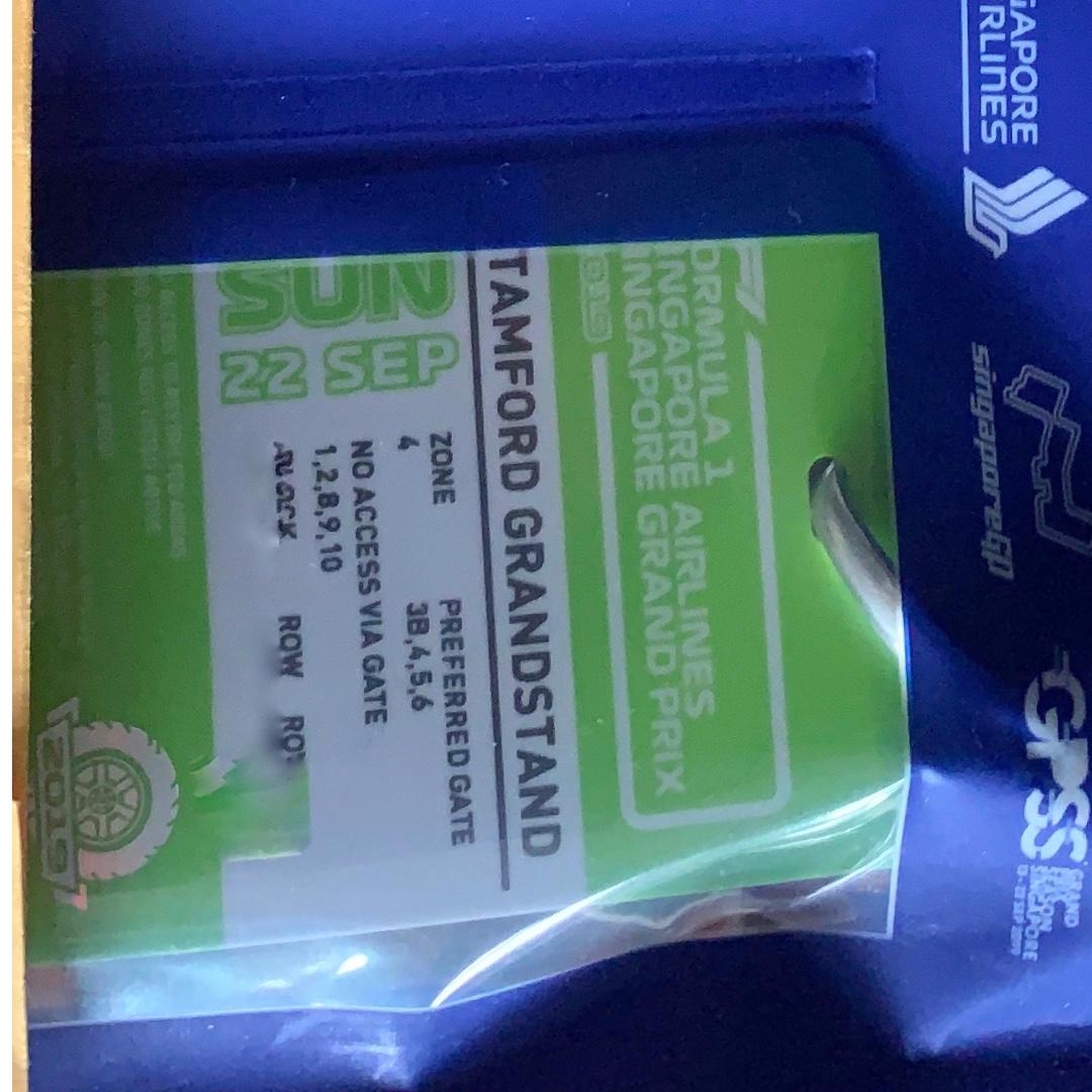 F1 2019 Tickets Stamford Combi Singapore Formula 1 Race, Tickets & Vouchers, Local