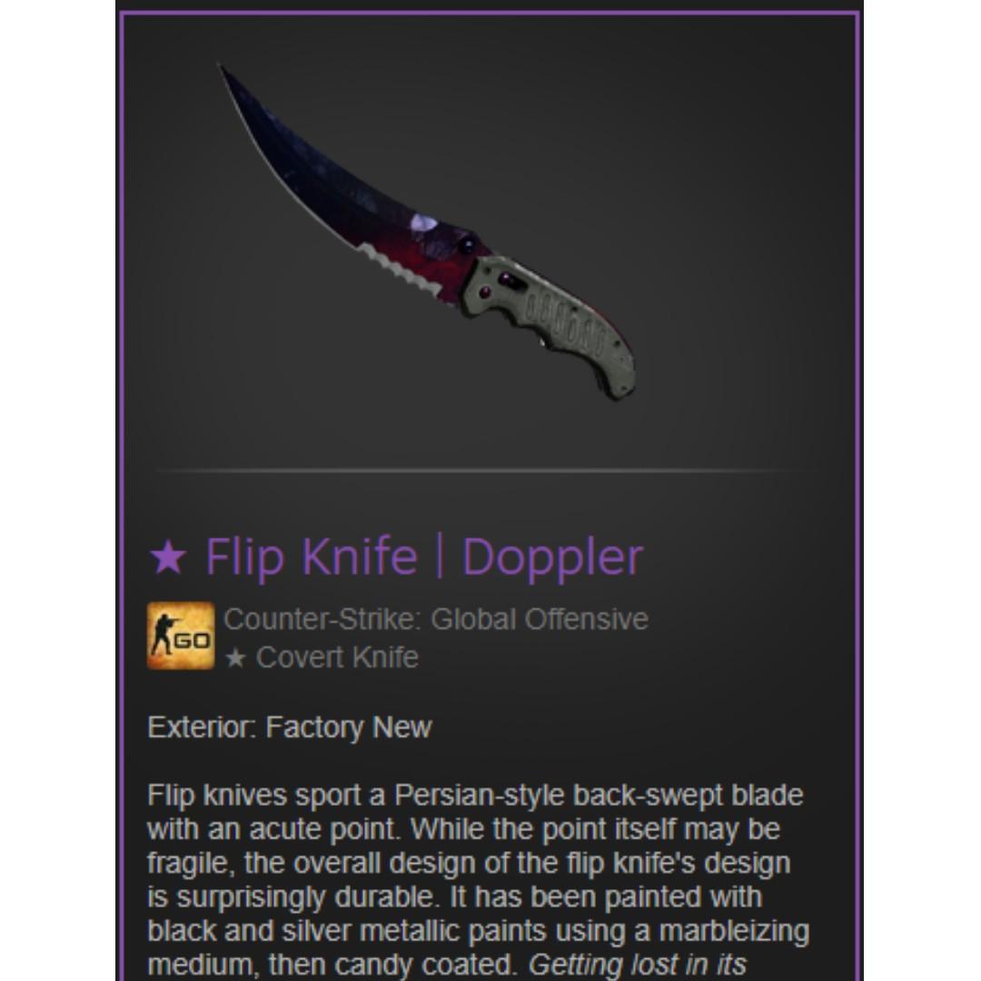 Flip Knife Doppler Phase 1 Csgo Cs Go Toys Games Video Gaming In Game Products On Carousell