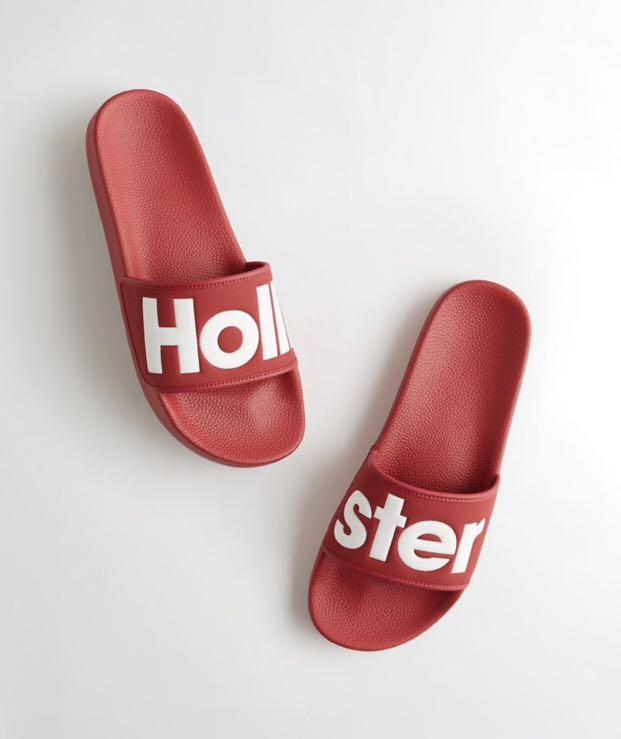 Red on sale hollister slides