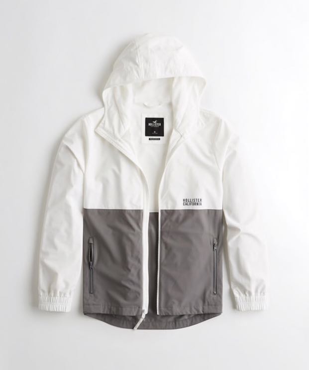 hollister white windbreaker