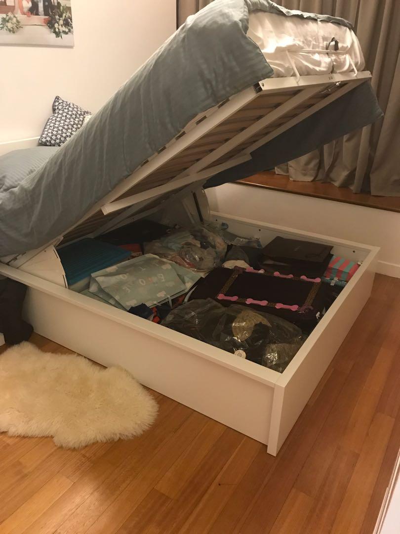 IKEA Malm Ottoman Storage Bed, Furniture & Home Living, Furniture, Bed